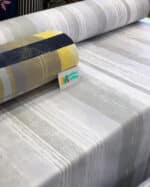 پارچه ملحفه ای میکرو پارچه زرد و طوسی پارچه روتختی اسپرت جدید