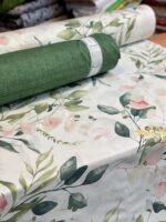 ملخفه گلدار سبز پارچه گلدار سبز روتختی گلدار سبز جدید