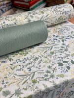 ملحفه روتشکی روتشک عروس ملحفه گلدار سبز پارچه گلدار سبز