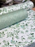 ملحفه گلدار سبز پارچه گلدار سبز روتختی سبز روتختی دونفره سبز ملحفه روتشک