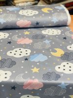 ملحفه نوزاد پارچه نوزادی ملحفه کودک طرح ابر ملحفه ابر طوسی