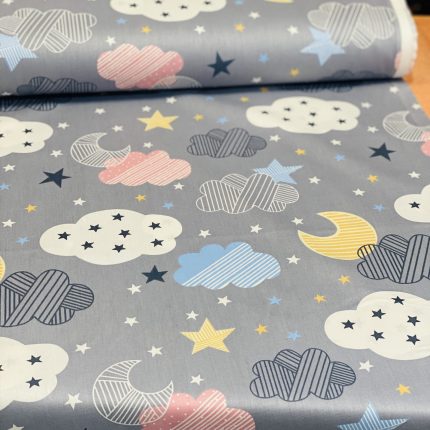 ملحفه نوزاد پارچه نوزادی ملحفه کودک طرح ابر ملحفه ابر طوسی