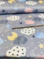 ملحفه نوزاد پارچه نوزادی ملحفه کودک طرح ابر ملحفه ابر طوسی