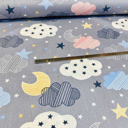 ملحفه نوزاد پارچه نوزادی ملحفه کودک طرح ابر ملحفه ابر طوسی